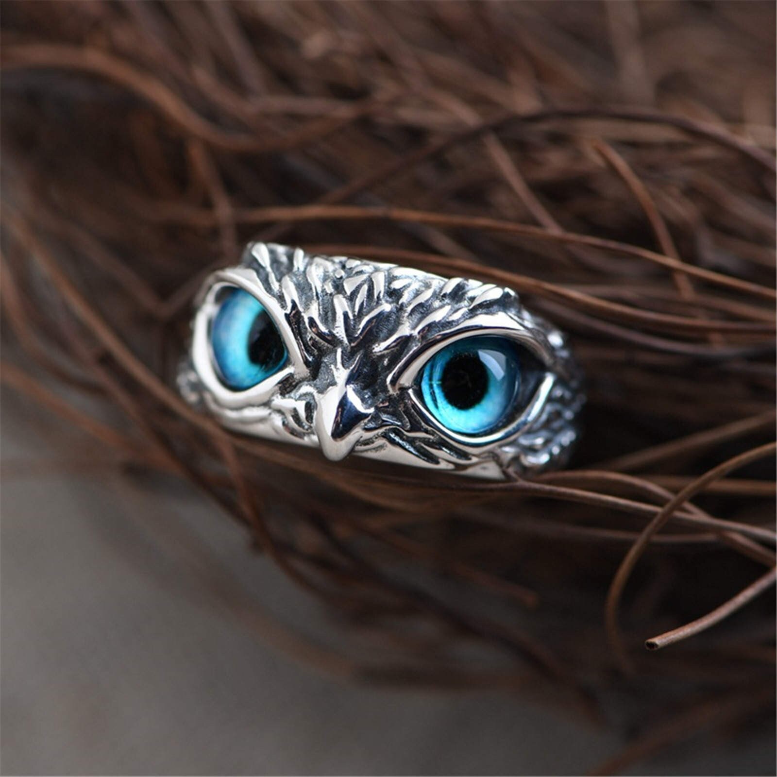 Vintage Demon Eye Uil Ring Voor Vrouwen Meisje Liefhebbers Retro Dier Open Verstelbare Ring Verklaring Ring Sieraden