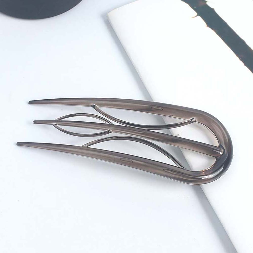 Geometrische Harz Haar Gabel Frisur Werkzeuge Wasserdichte Faule Haarnadel Haar Zubehör Hanfu Zubehör Blatt U-förmigen Haar Stick: Gold