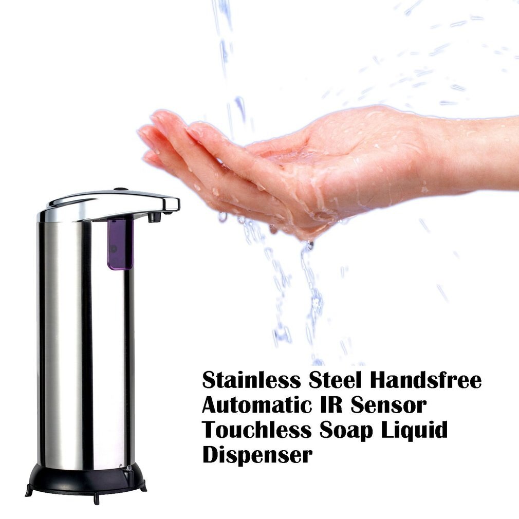 Automatische Schaum Seife Spender Sensor für Flüssigkeit Touchless Edelstahl 280ML Hause Umweltfreundliche Hände Freies Metall Silber & Schwarz