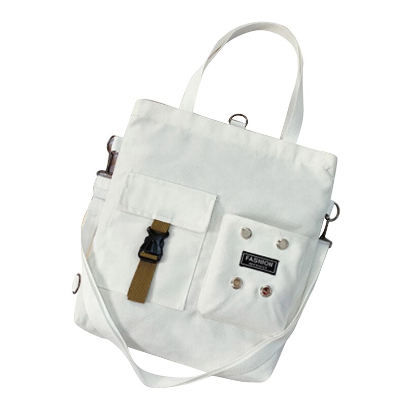 2022 Fashion Classic Simple Messenger Bag donna corea del sud Chic postino Bag Lady Student Canvas Cute Schoolbag: White