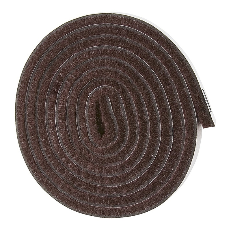 Selvklæbende kraftig filtstrimlerulle til hårde overflader  (1/2 tommer  x 60 tommer), brun: Default Title