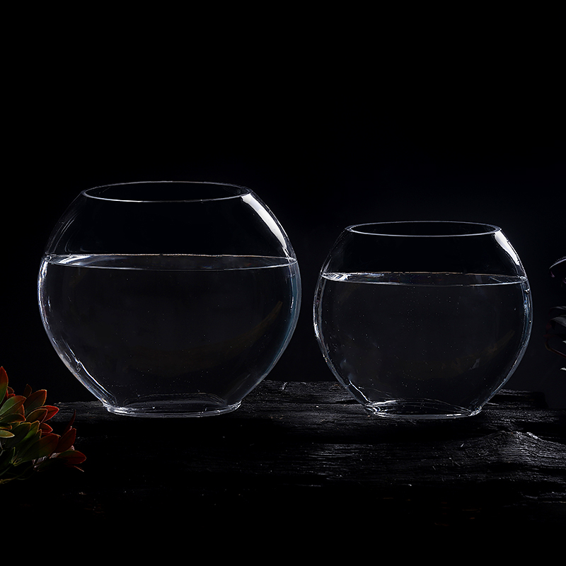 Mini Aquarium en verre plat Transparent ovale, accessoire décoratif pour bureau, Mini Aquarium, ZA210