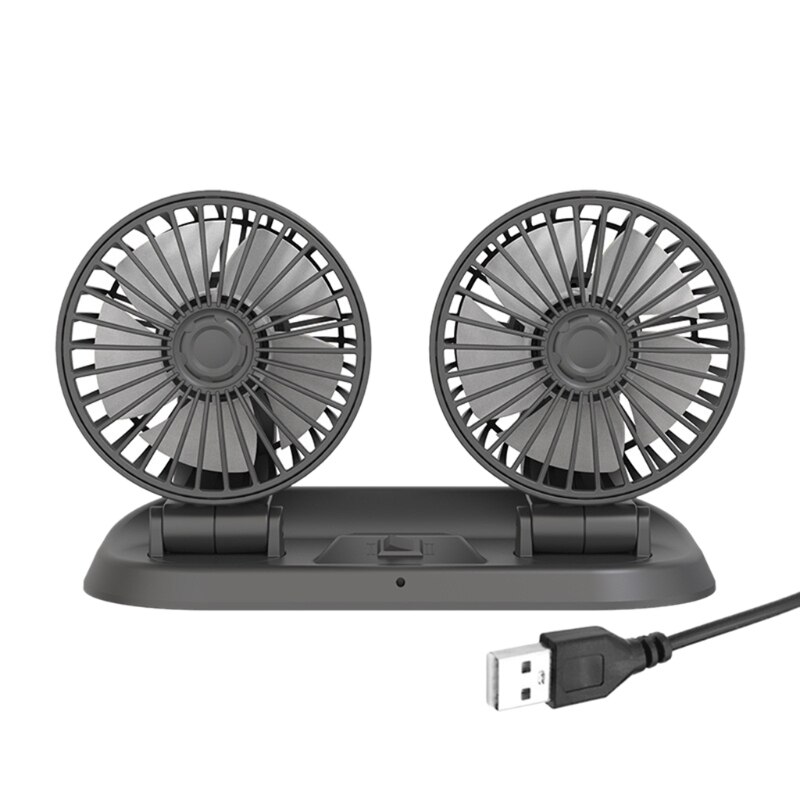 Portable Car Fan Usb Charging Small Fan Mini Double Head Desktop Fan G8TE: 9FP101351-USB-2