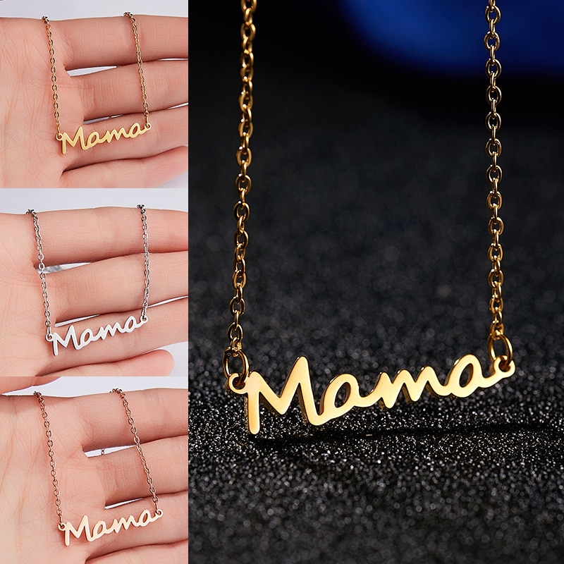 Mama Brief Hanger Ketting Rvs Brief Lockbone Collier Sieraden Voor Moederdag Moeder