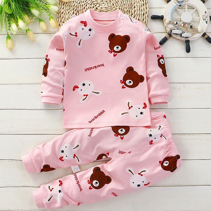 Kids Baby Unisex Underwear Outfits Children Cute Pajamas Suits Children Sleeping Clothing Cotton Toddler Sleepwear