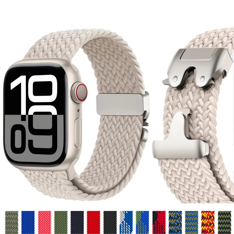 Bracelet tressé pour Bracelets de montre Apple 40 mm 44mm 46mm 42mm 49mm 45mm 41mm 38mm Bracelet IWatch série 10 SE 9 8 7 6 Ultra 2 bandes