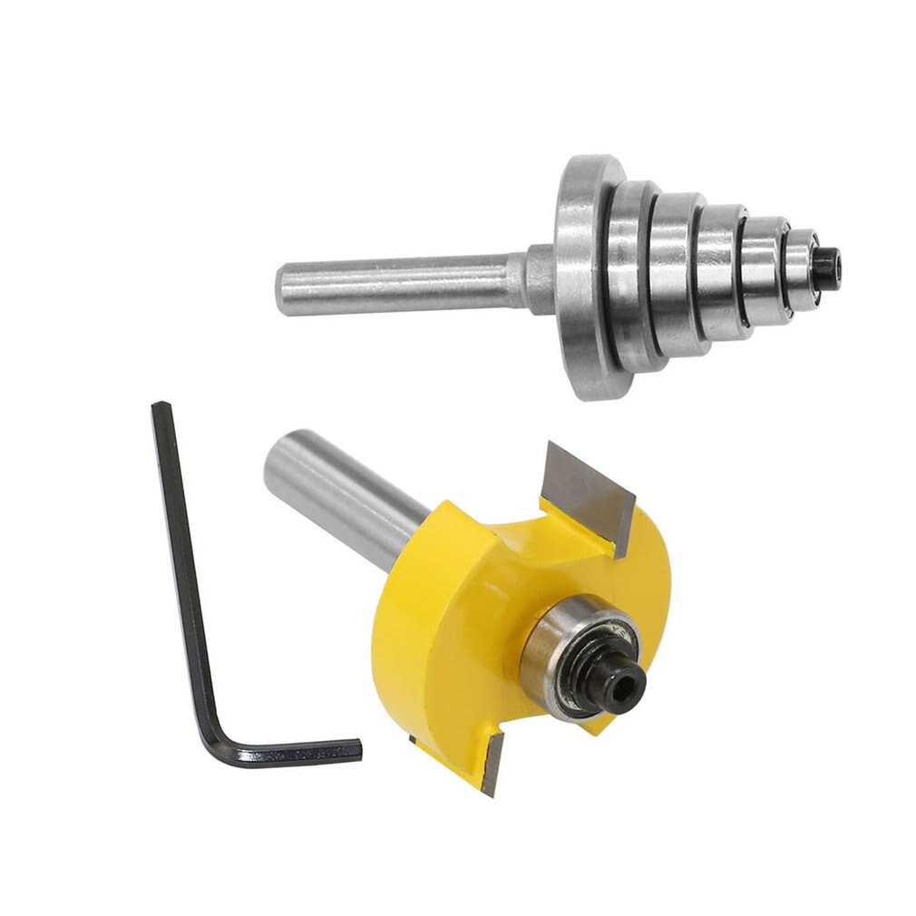 3pcs 8MM Shank Rabbet Router Bit with Bearings Set Woodworking Milling Cutter Tenon Cutter for Woodworking Tools