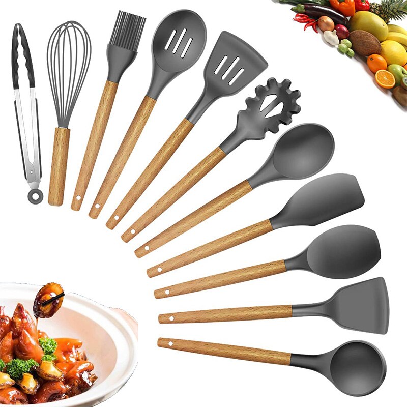 Cooking Silicone Environmental Protection Kitchen Utensil Set Spatula Spoon Kitchen Accessories Cooking Tool Kitchenware