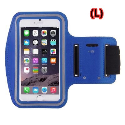 Universal Outdoor Sports Phone Holder Armband Case for apple Iphone 7 Gym Running Phone Bag Arm Band Case for xiaomi mi8 note7: blue-L