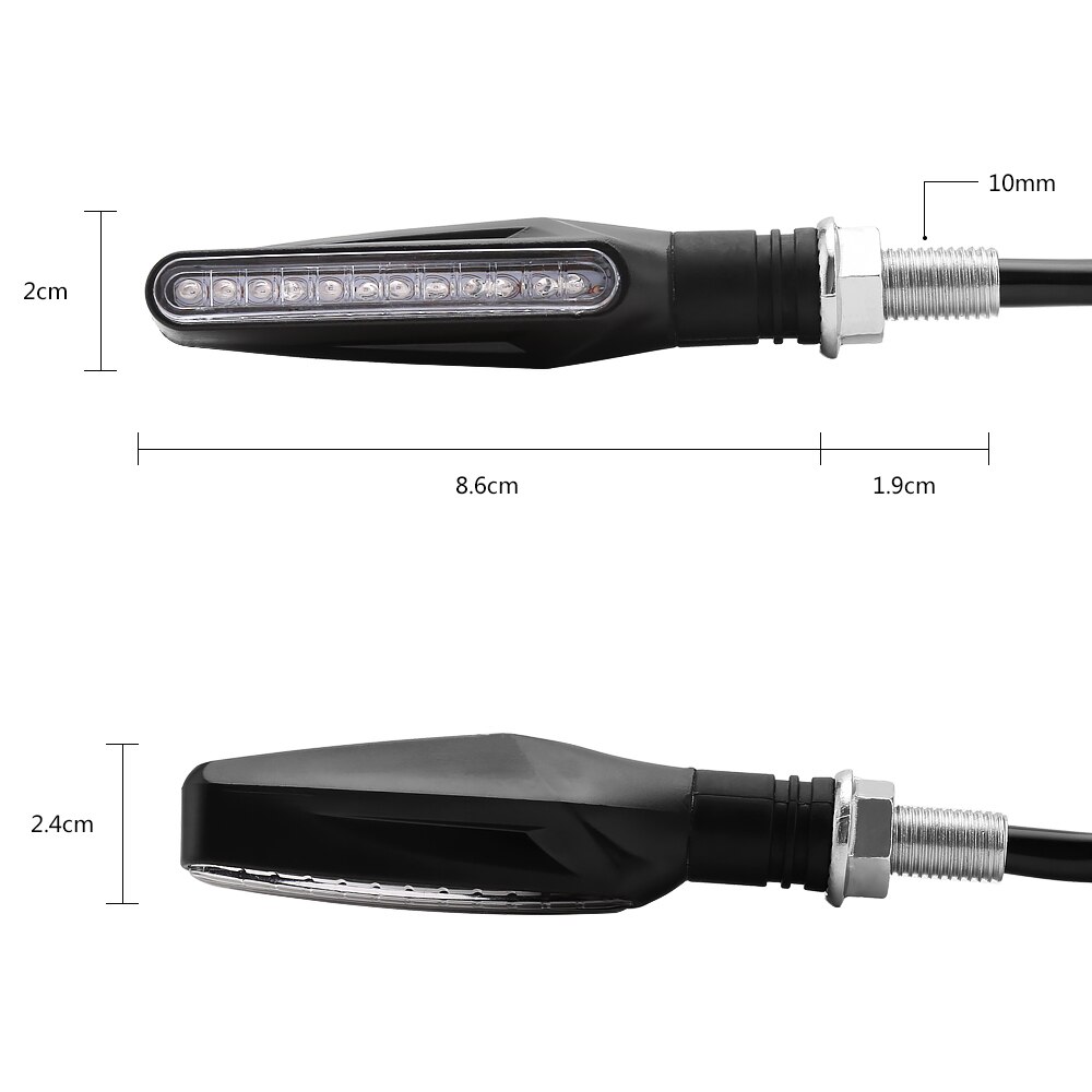 4 Stuks Motorcycle Knipperlichten Buigbare Motorbike Indicator Blinker 12 Led Moto Achterlichten Signal Lamp
