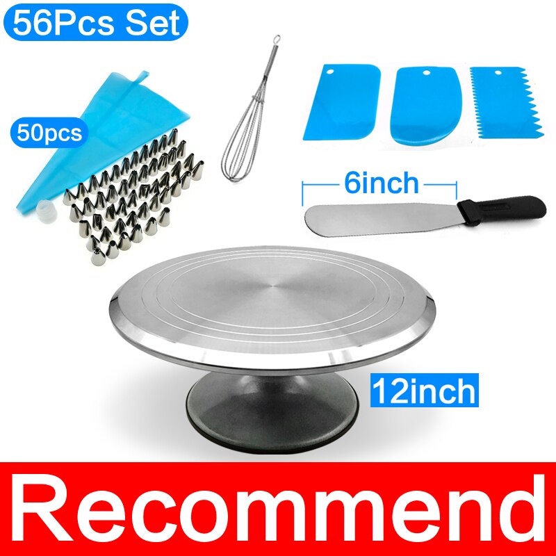 12inch Cake turntable flower mounting turntable flower mounting table household tools complete set of birthday tools: Light Yellow