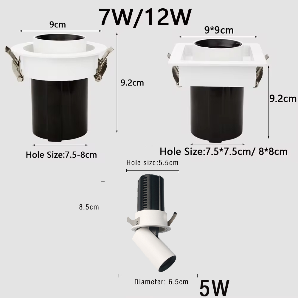 Led-downlight dimbar 110/220v spotlampor 5/7/12w downlights taklampa infälld spotbelysning för hemmet kök butik