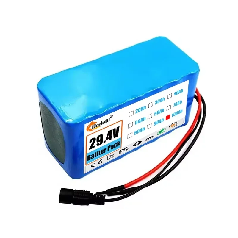 29.4V 100Ah 7s3p 18650 battery lithium battery Suitable for 24V-29.4V motors Lithium ion Battery pack + 2A Charger