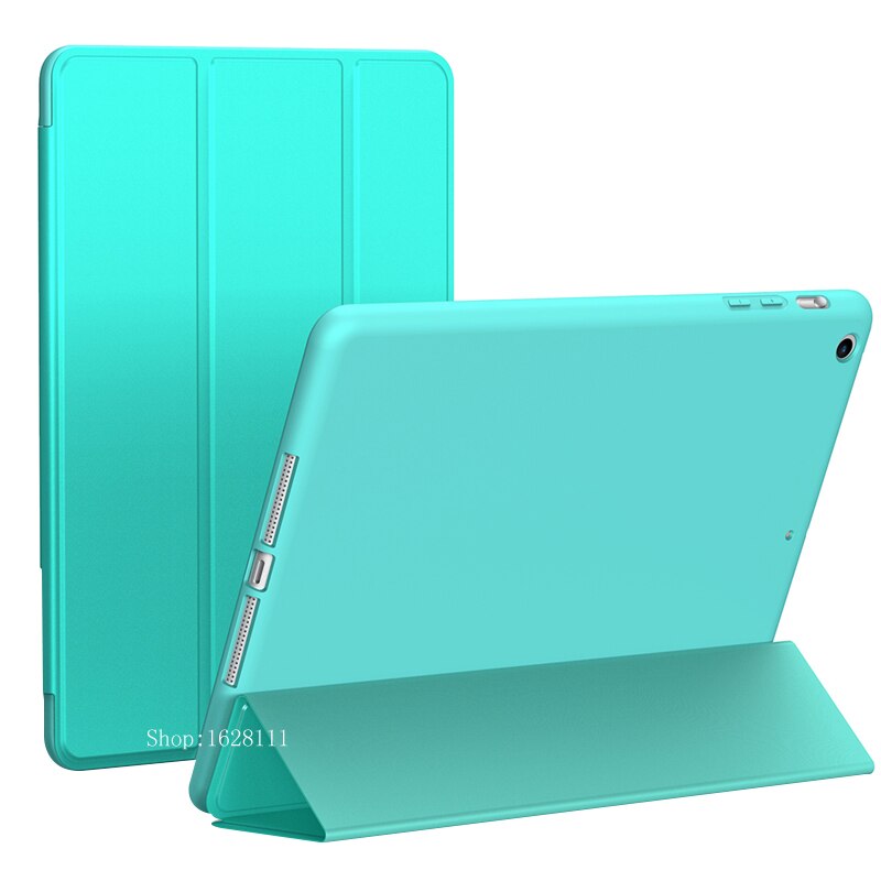 Case Voor Ipad Air 1 Release A1474 A1475 A1476 Smart Pu Leather Cover Magnetic Auto Sleep Wake Case Siliconen tpu Shell: Mint Green L FW Air1