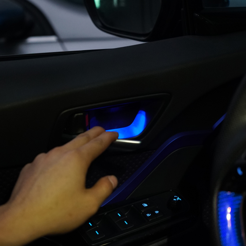 Front Rear Door Handle Bowl Light For Toyota CHR Red Blue Atmosphere Door Bowl Lamp Light For Toyota C-HR