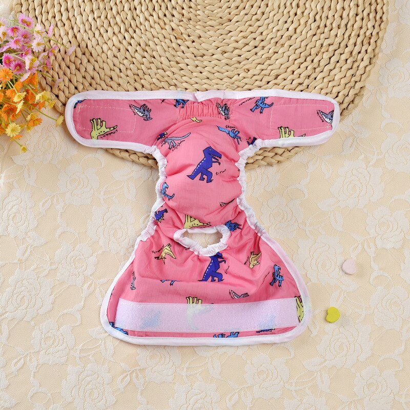 Dog Diaper Physiological Pants Cartoon Print Pet Diaper Pants Washable Bitch Dog Shorts Underwear Puppy Briefs