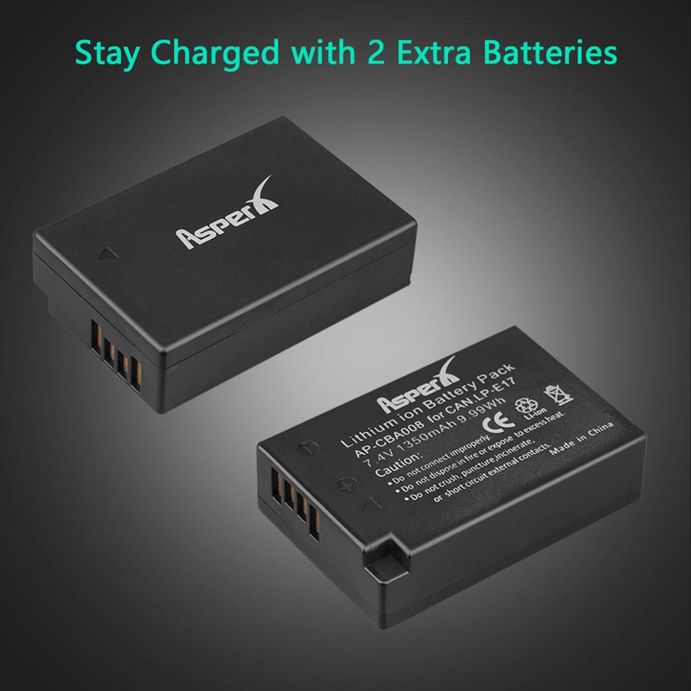 LP-E17 LPE17 LP E17 baterías de la Cámara + cargador Dual USB para Canon EOS M3 M5 M6 rebelde T6i T6s T7i 750D 760D 200D 8000D beso X8i