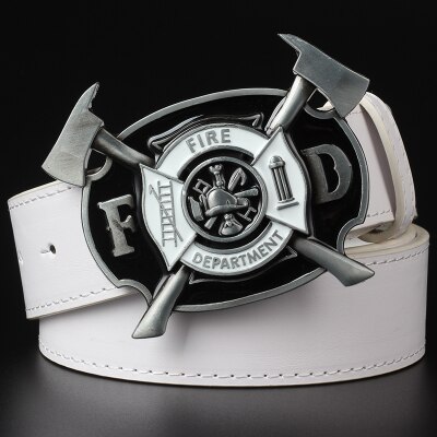 Cool men's belt firefighter profession fire truck buckle fire dept badge fire brigade sign firemen belt fire fighter volunteer: 12