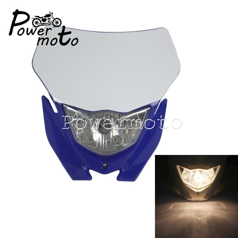 For Yamaha WR450F WR250R Universal MX Dual Enduro Headlight LED Head Lamp Hi Lo Running Light YZ450F YZ426 TT-R TTR 125: Blue WhiteBulb