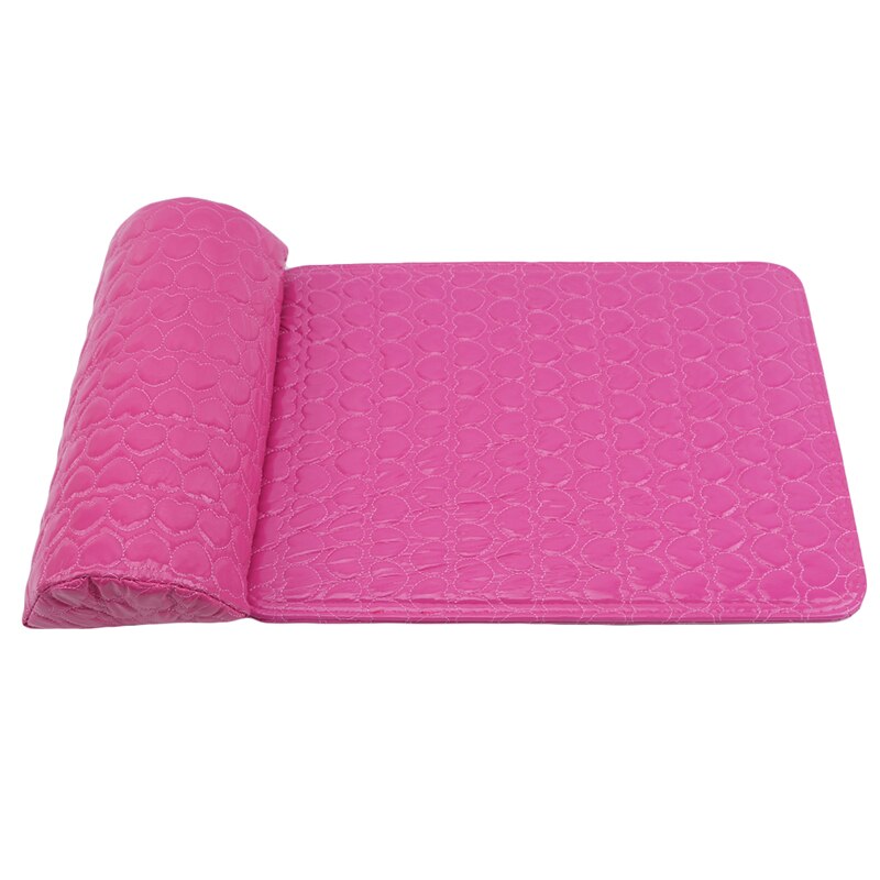 Professionele Hand Kussen Houder Soft Pu Leer Spons Arm Rest Nail Kussen Manicure Beauty Nail Mat Pad: Rose red