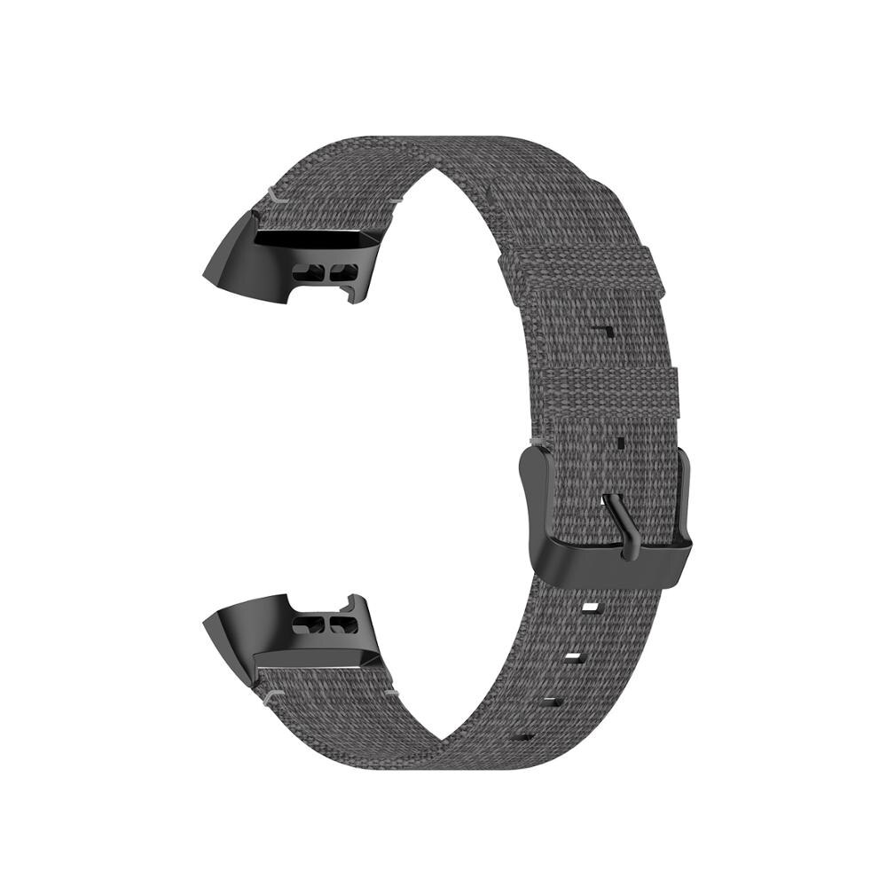 Sport Nylon Strap for Fitbit Charge 4 Band Soft Canvas Woven Watch Accessories Replacement Bracelet for Fitbit Charge 3 Bands: Dark Gray