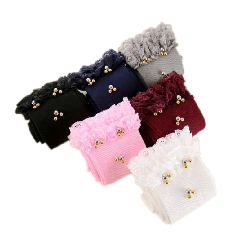 Leggings de algodón para niñas, pantalones ajustados de encaje de princesa, coloridos, longitud hasta el tobillo, Primavera, novedad de verano