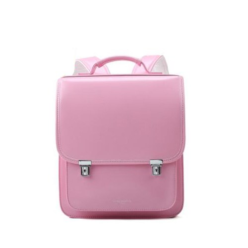 Mochila ortopédica japonesa para crianças, bolsa para escola e livros, fecho de metal, cor sólida, para estudantes e crianças: pink