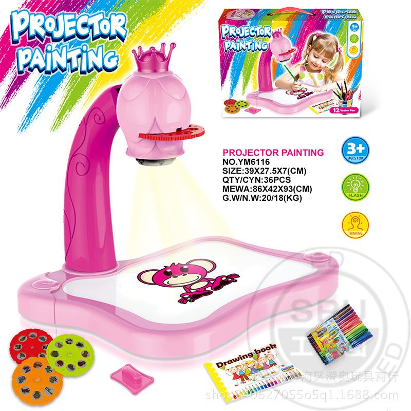 Children Led Projector Art Drawing Table Toys Kids Painting Board Desk Arts and Crafts Projection Educational Learning Toy