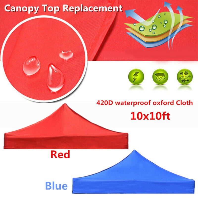 Replacement Four-Corner Tent Cloth 3X3M/2X2M Canopy Top Cover Foldable Rainproof Patio Pavilion Replace Gazebo Canopy Top Cover