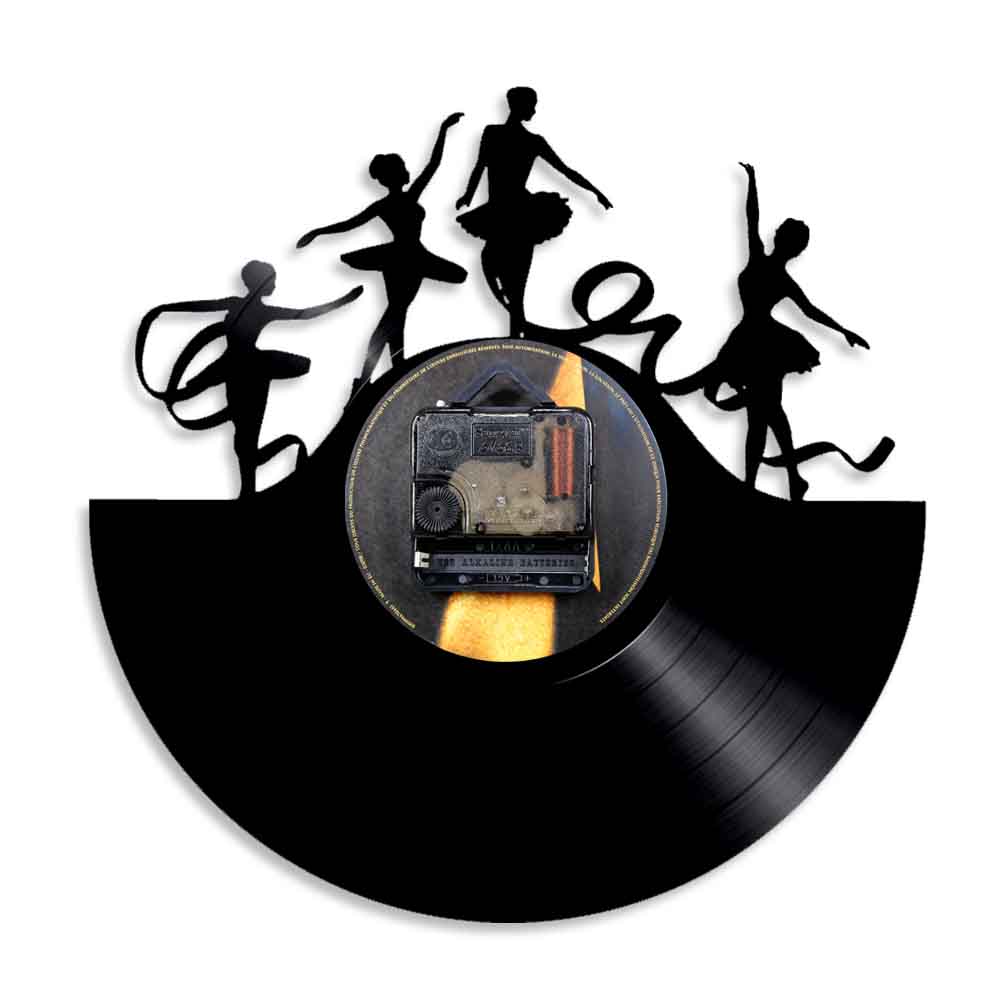 Ballerina Dance Vinyl Record Wall Art Klok Night Lamp Lp Klokken Horloge Dance Studio Vintage Decor Rock N Roll Voor ballet Dansers