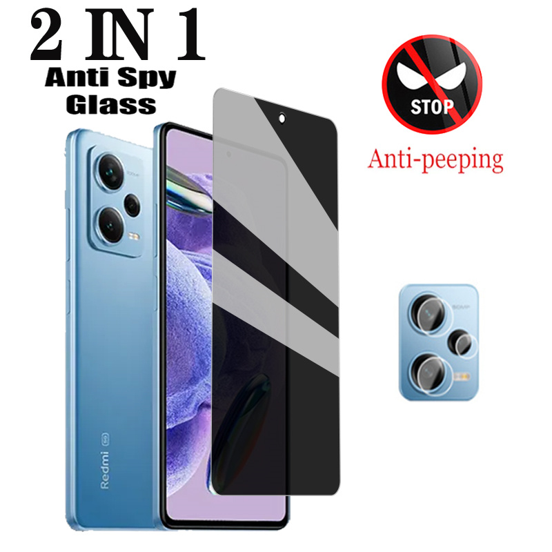 Privacy Screen Protector Pour Redmi Note 12 Pro 5G Anti-Spy Glass Pour Xiaomi Redmi Note 12 Pro 5G Privacy Glass Redmi Note 12 Pro Plus 5G Anti Peeping Film Redmi Note 12 téléphone: Beige / Bundle2