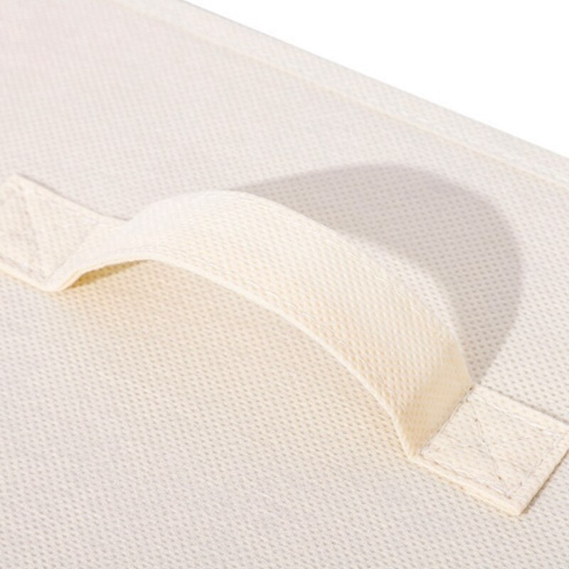 Collapsible Fabric Storage Cubes Organizer With Handles, Beige - Pack Of 6