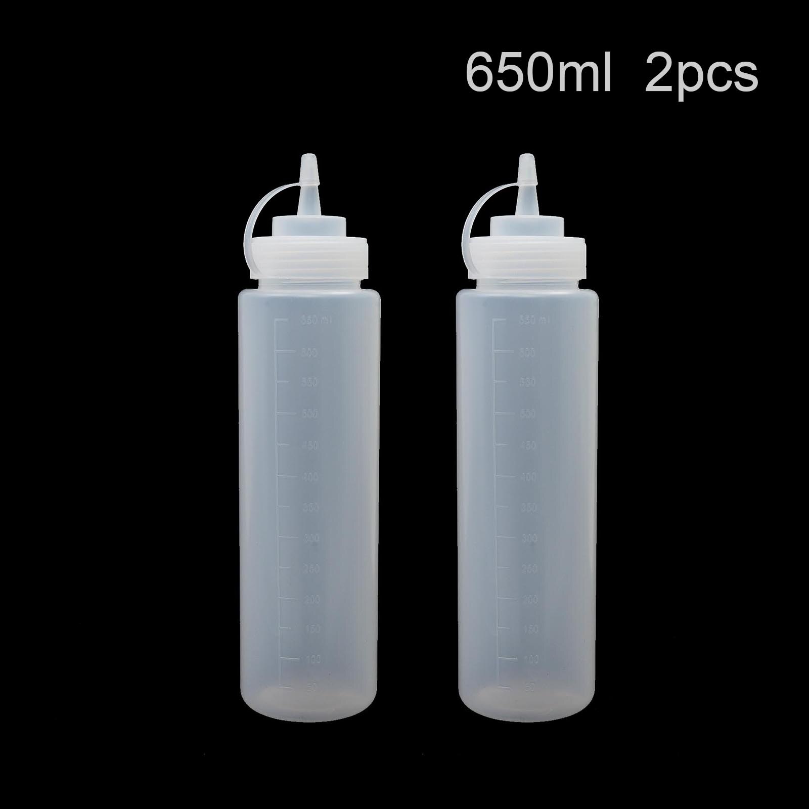 CellDeal 2Pcs Squeeze Flasche Salat Dressing Flasche Würze Spender Sauce Essig Öl Ketchup Menage Bin Tomaten Sauce Flasche: White 650ml 2pcs