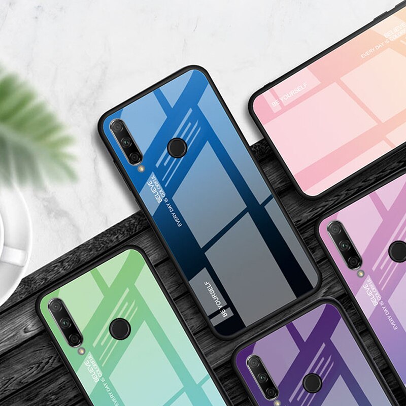 Luxus Fall Für Honor 9X9 X Premium Fall Gradienten Gehärtetem Glas Abdeckung Fall Für Huawei Ehre 9X globale Glas Fall Rüstung