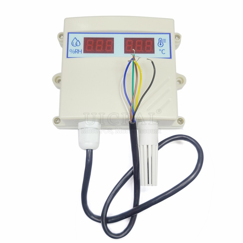 Sonda de Sensor de temperatura y humedad con transmisor de pantalla Digital, RS485, analógico, 0-5V, 0-10V, 4-20Ma, impermeable