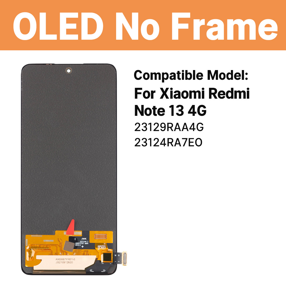 23124RA7EO 6,67 "LCD probado para Xiaomi Redmi Note 13 4G pantalla 3D MONTAJE DE digitalizador con pantalla táctil para Redmi Note 13 4G marco LCD: NAVY