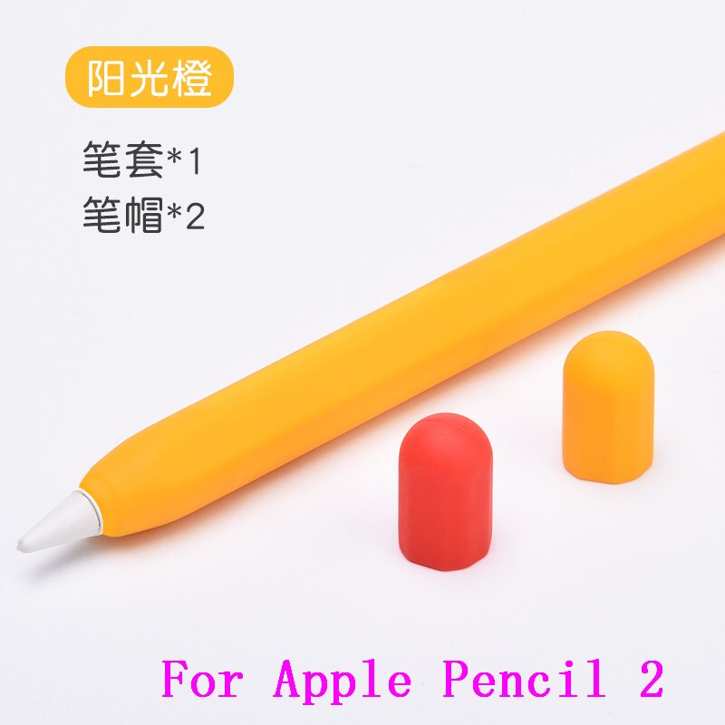 Cukierki miękkiego silikonu piórnik dla Apple ołówek 2 1 rysik Tablet pióro ekran dotykowy rysunek pióro pokrywa dla iPad ołówek: orange For pencil 2