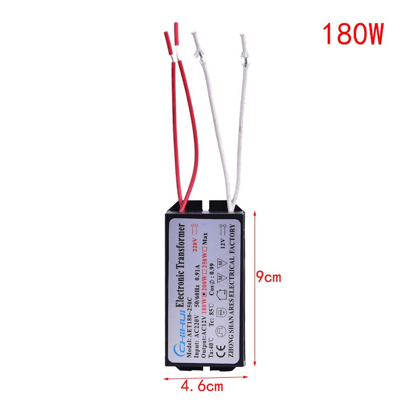 Electronic Transformer 160W/180W/200W/250W AC 220V To 12V Halogen Lamp: 180W