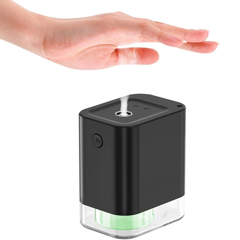 Automatic Alcohol Disinfection Sprayer, Mini Infrared Induction Touchless Hand Soap Dispenser, Portable for Home: Black