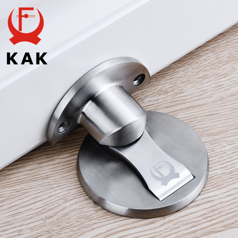 KAK — Butoir de porte magnétique en acier inoxydable 304, supports de porte cachés, fixés au sol, matériel de porte sans clou
