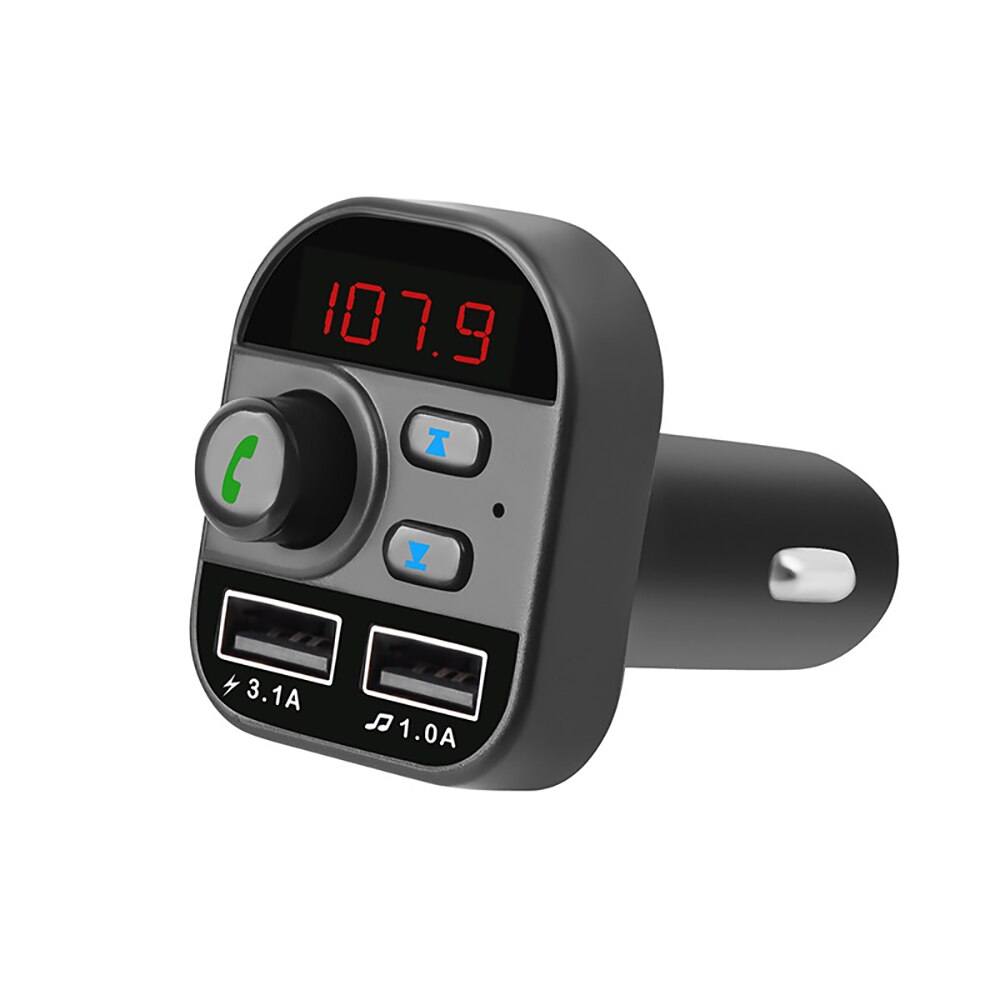 Auto Fm Draadloze Bluetooth 5.0 Handsfree Kit Fm-zender Auto MP3 Radio Adapter 2 Usb Charger Fm Modulator