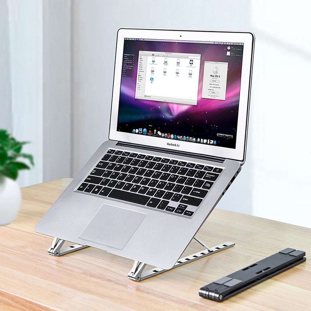 Aluminum Laptop Stand,Aluminum Ventilated Support Foldable and Portable Universal Holder Up For iPad Macbook Pro Air Notebook