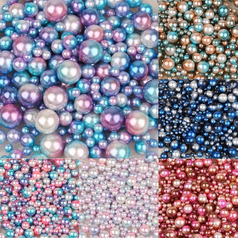 4/6/8/10mm tilfældige størrelser ingen huller abs efterligning perleperler løse runde perler til diy scrapbooking smykker gør boligindretning