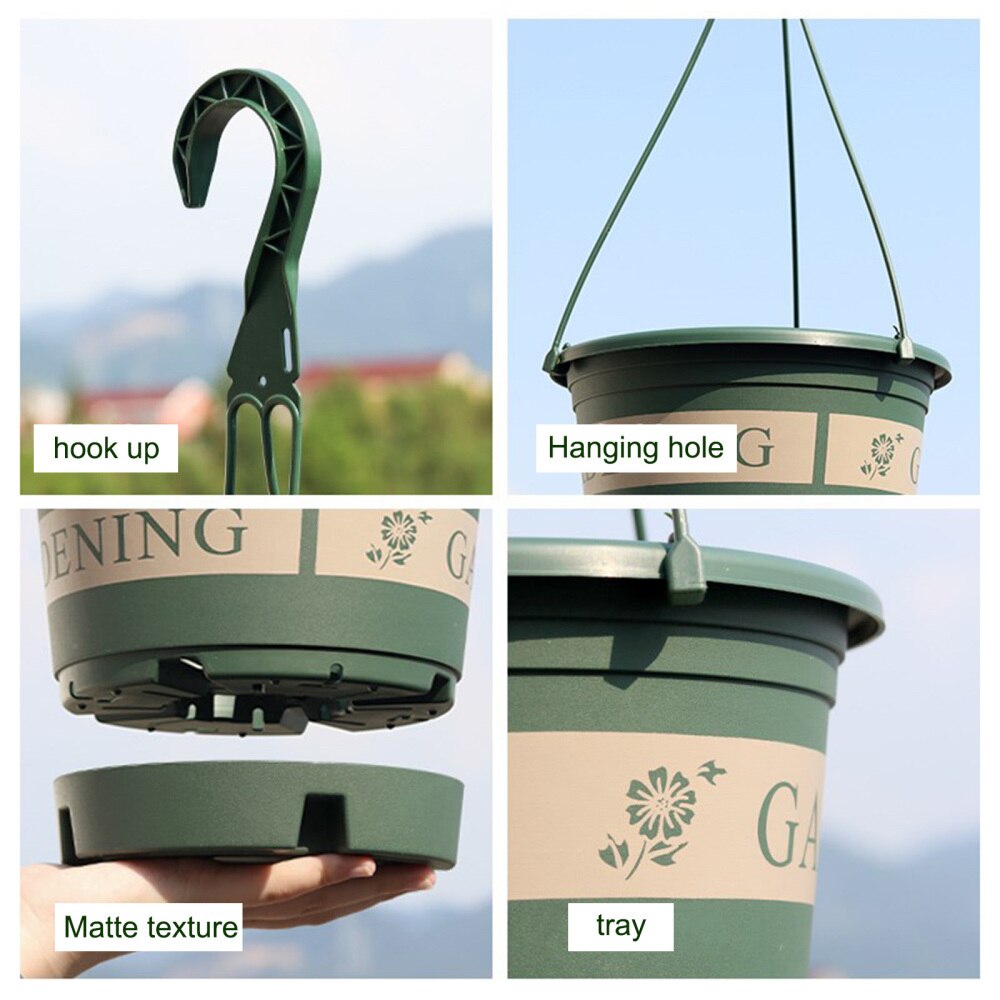Flower Basket Chain Baskets Round Hanging Fences Durable For Outdoor Indoor Plants Home Garden Balcony Decoration Pots