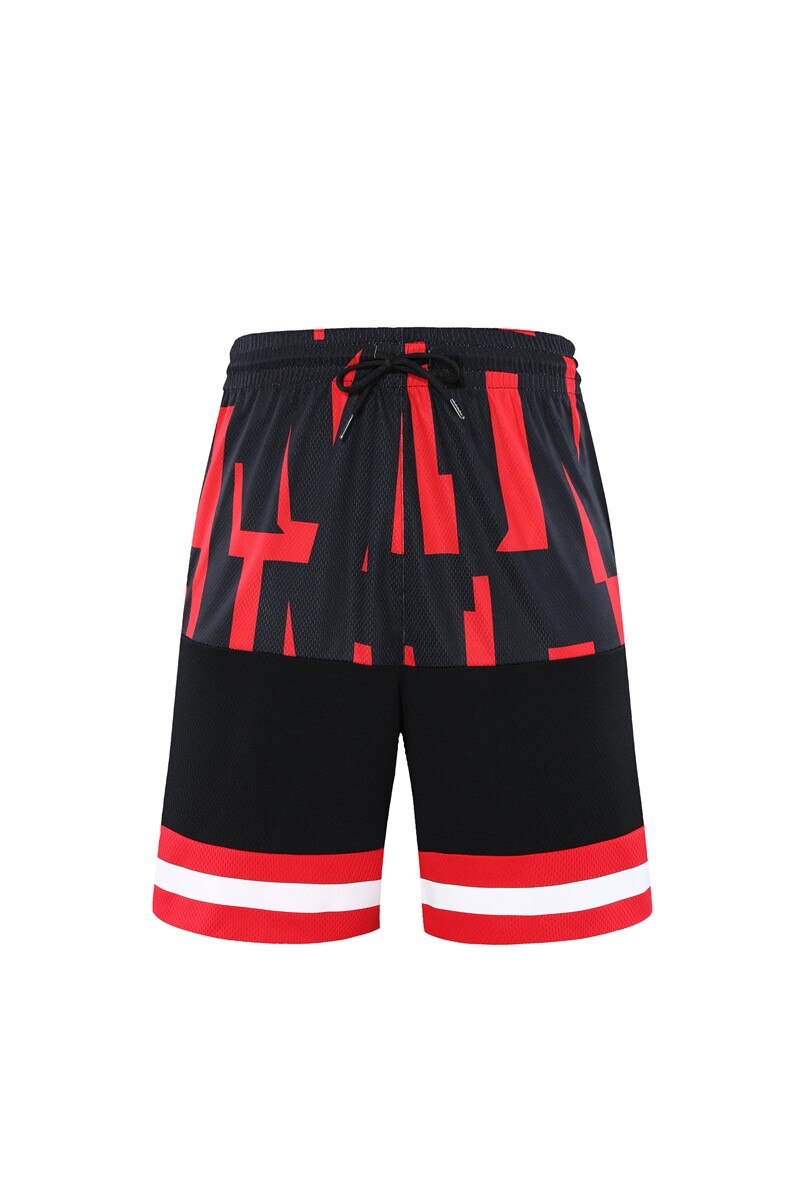 HOWE AO Summer Casual Shorts Men Striped Men's Sportswear Short Sweatpants Jogger Breathable Man Short Trousers: Red / XXXL