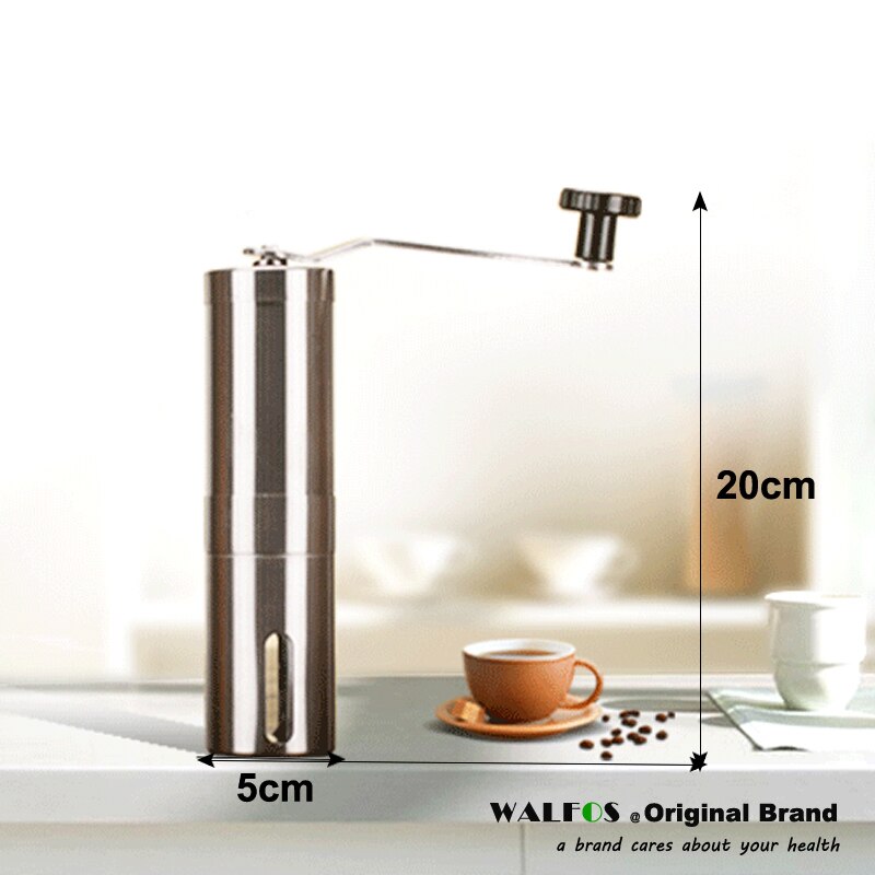 Silver Coffee Grinder Mini Stainless Steel Hand Manual Handmade Coffee Bean Grinders Mill Kitchen Grinding Coffee Making Tools
