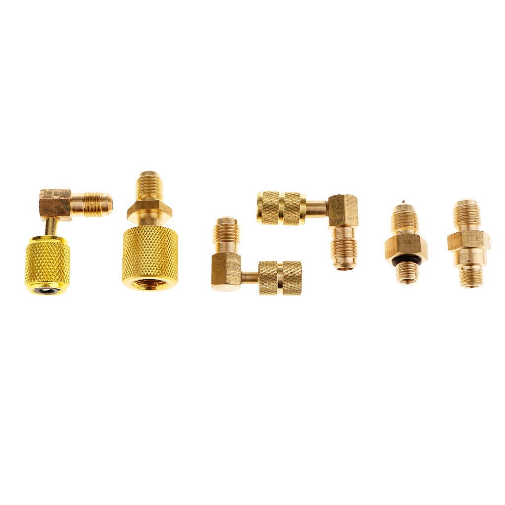 8x R134A R12 Car AC Air Conditioner Refrigeration Converting Adapter Hoses