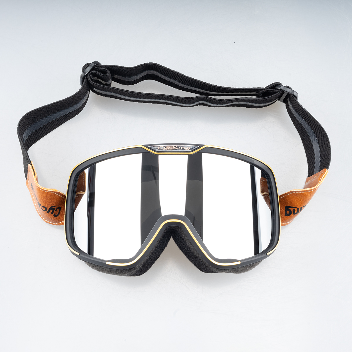 Motorcycle Helmet Goggles Retro Goggles Battery Car Windshield Glasses Motorcycle Riding Wind and Sandproof: Brown