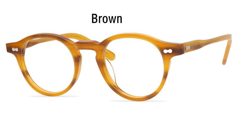 TOP Grade Japanese Retro Anti Blue Round Glasses MILTZEN Myopia Men Frame and Women Eyeglasses Prescription Eyewear: Brown