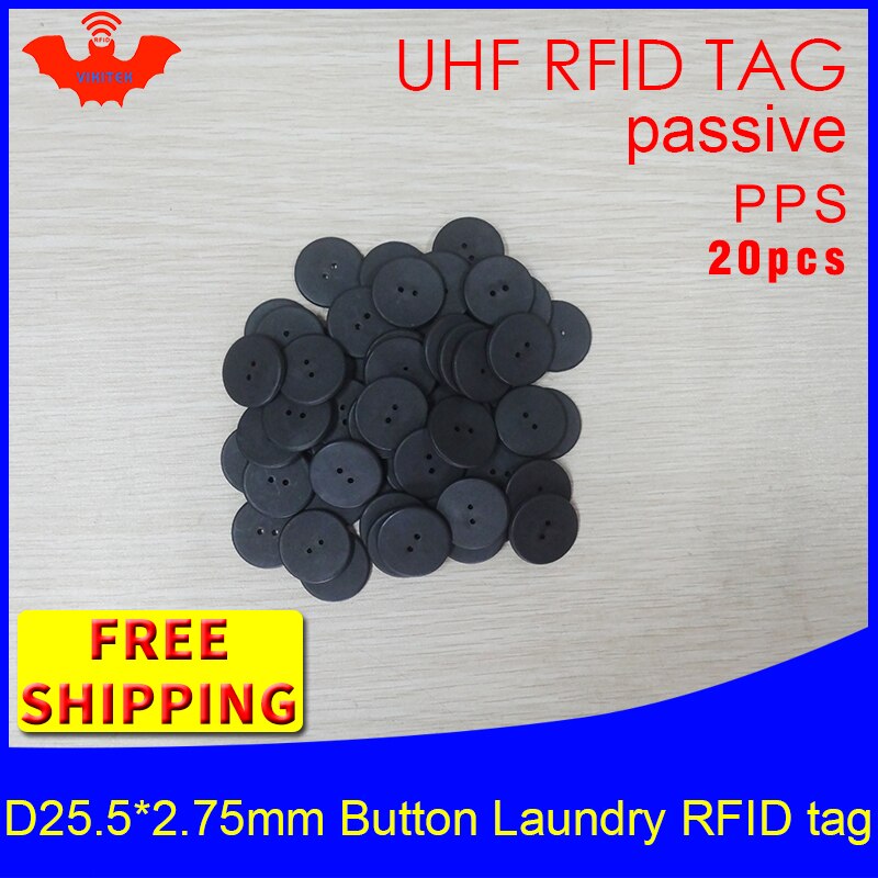 UHF RFID tag heat and water resisting EPC 6C 915mhz868mhz860-960MHZ H3 20pcs smart passive PPS RFID laundry button